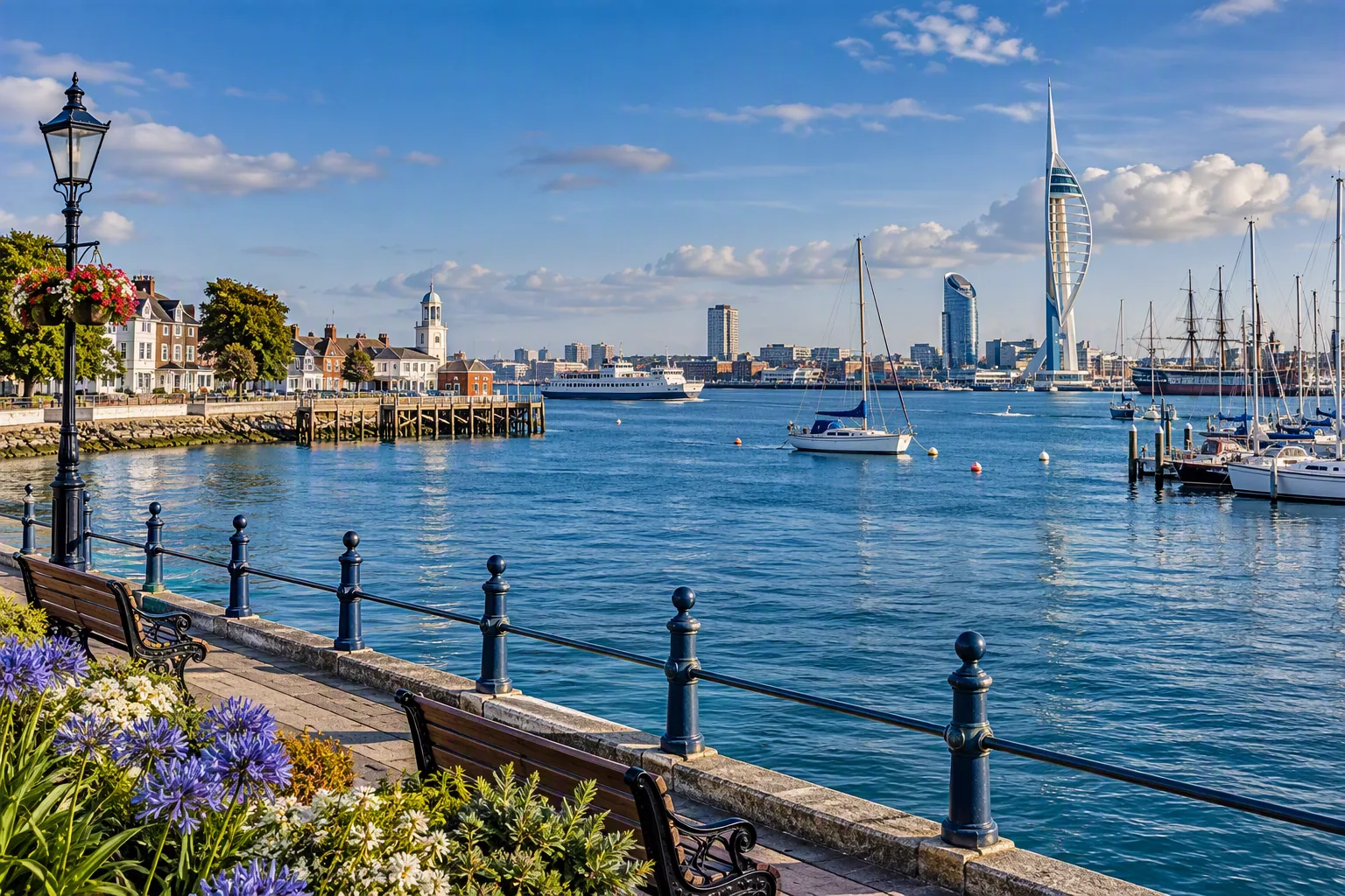 View across Portsmouth Harbour towards the Spinnaker Tower